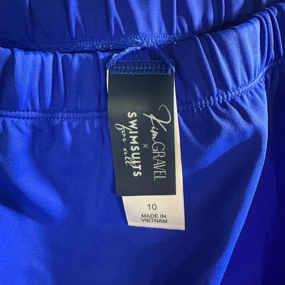 Kim Gravel x Swimsuits For All Side‎ Slit Swim Skirt Size 10 Blue Dazzle A590018 - Picture 4 of 7